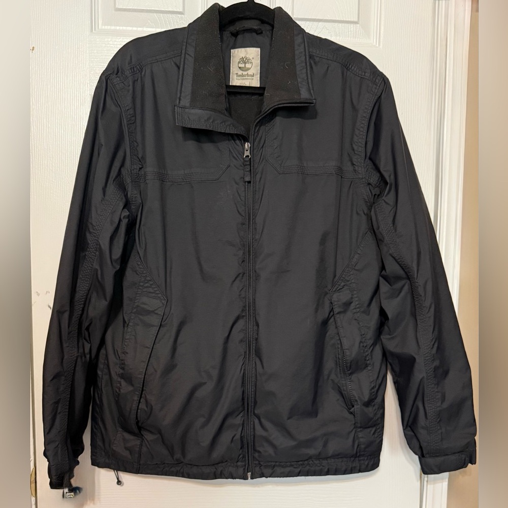 Timberland Men’s Waterproof Jacket Black Full Zip Outdoor Shell size large